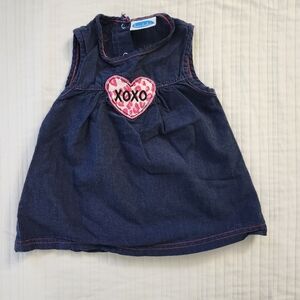 XOXO Denim Girls Dress with Heart Patch Detail Size Small